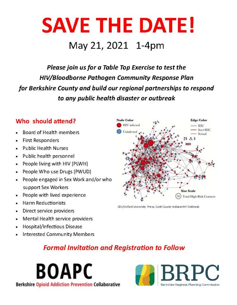 Table Top Exercise to test the HIV/Bloodborne Pathogen Community Response Plan Save the Date