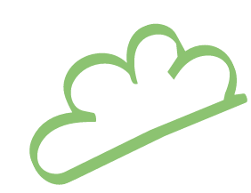 Green cloud icon - fun icon for graphic element